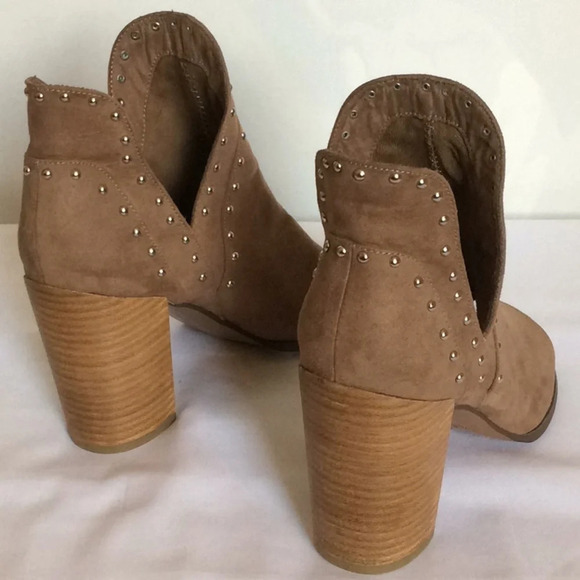 NWT Report Tan Studded Open-Toe Booties Size 10 - Picture 5 of 10